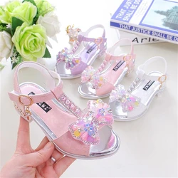 Sandalias de tacón plano con lazo estilo princesa para verano