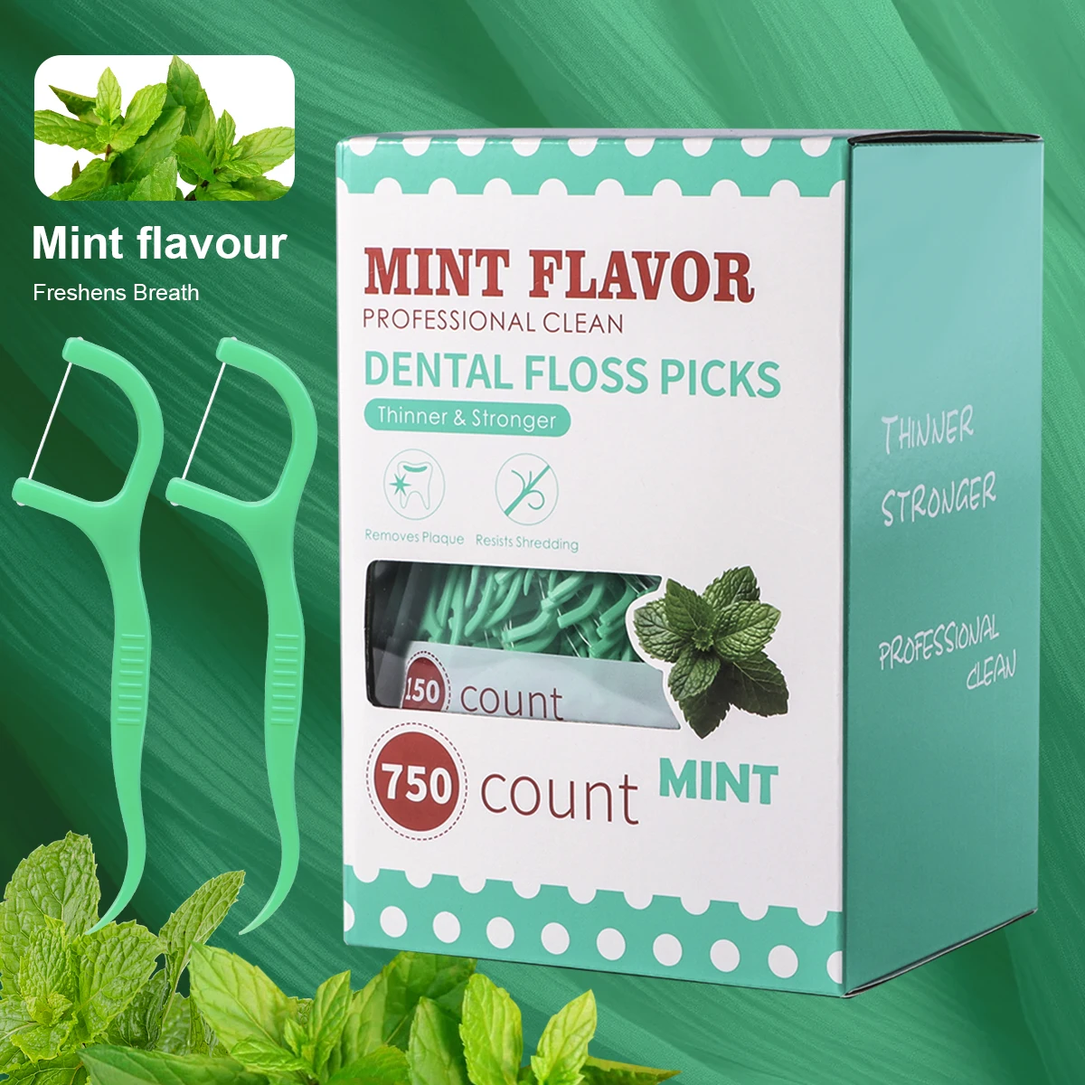 Detalle del hilo dental mint