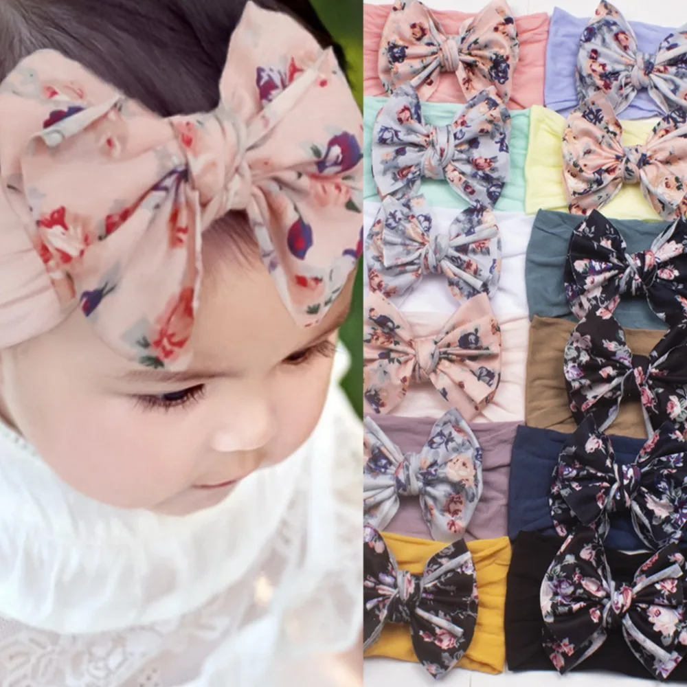 Diadema bebé bohemia con lazo para sesiones de fotos - imagen 3