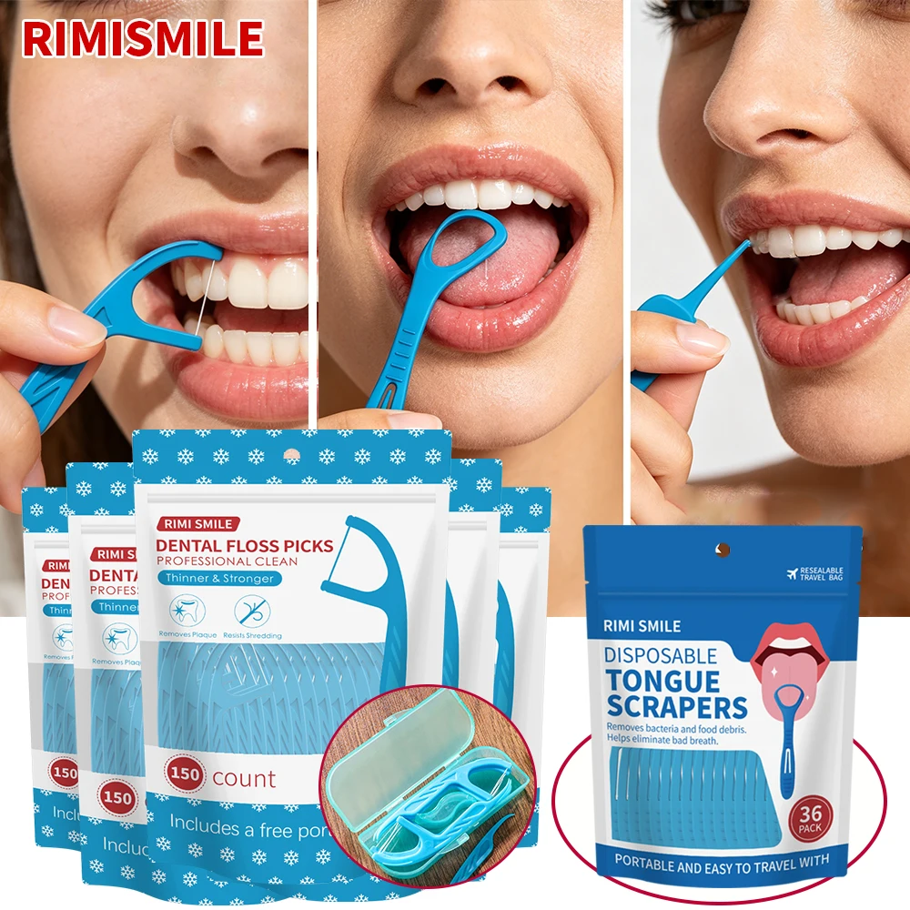 Palillos de hilo dental con limpiador de lengua para higiene bucal - imagen 5