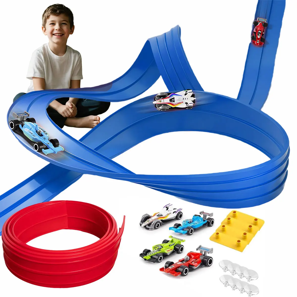 Pista de juguete flexible con mini coche y circuito educativo - imagen 5