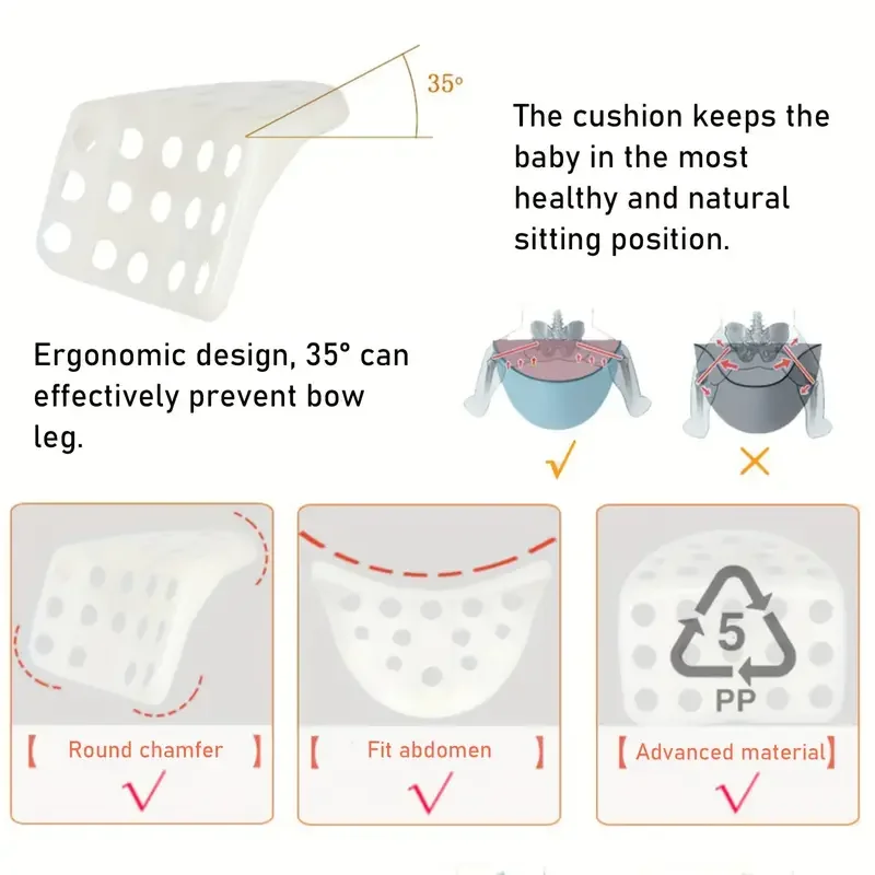 Portabebés ergonómico ligero y plegable con bolsillo y cintura - imagen 2