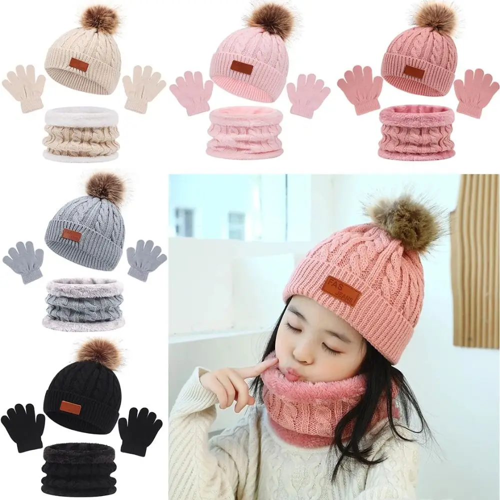 Gorro y bufanda tejidos con pompón para niños – Invierno 1-5 años - imagen 5