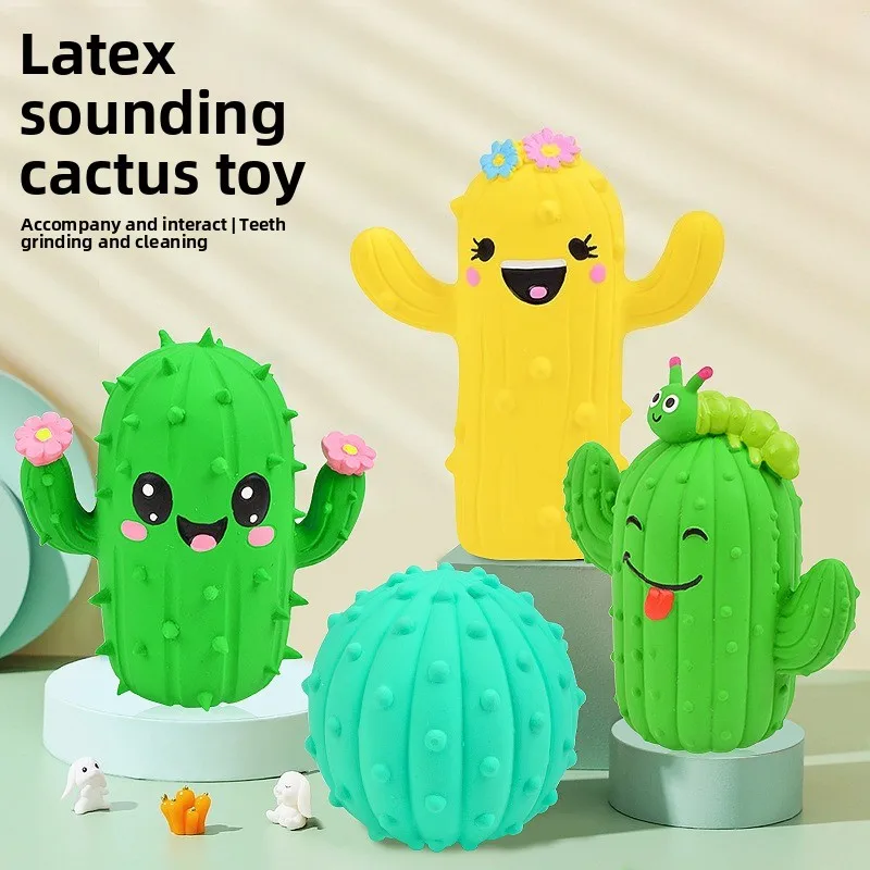Juguete masticable de cactus para higiene dental de perros