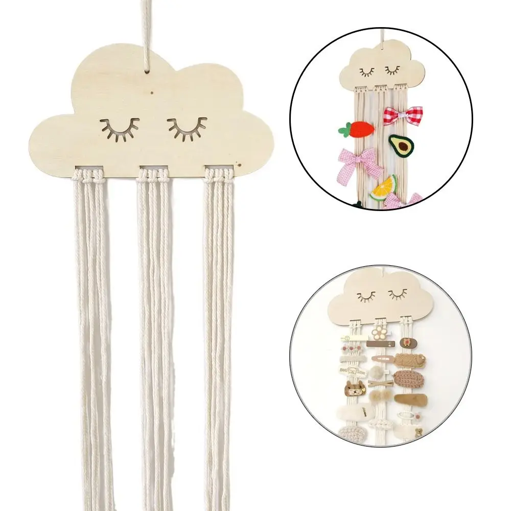 Organizador de lazos Nubes de madera maciza para el pelo en pared - imagen 5