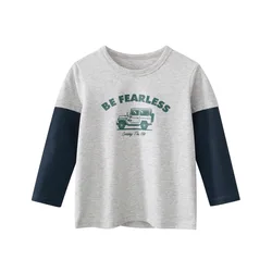 Camiseta manga larga niño con diseño aspecto dos piezas urbano