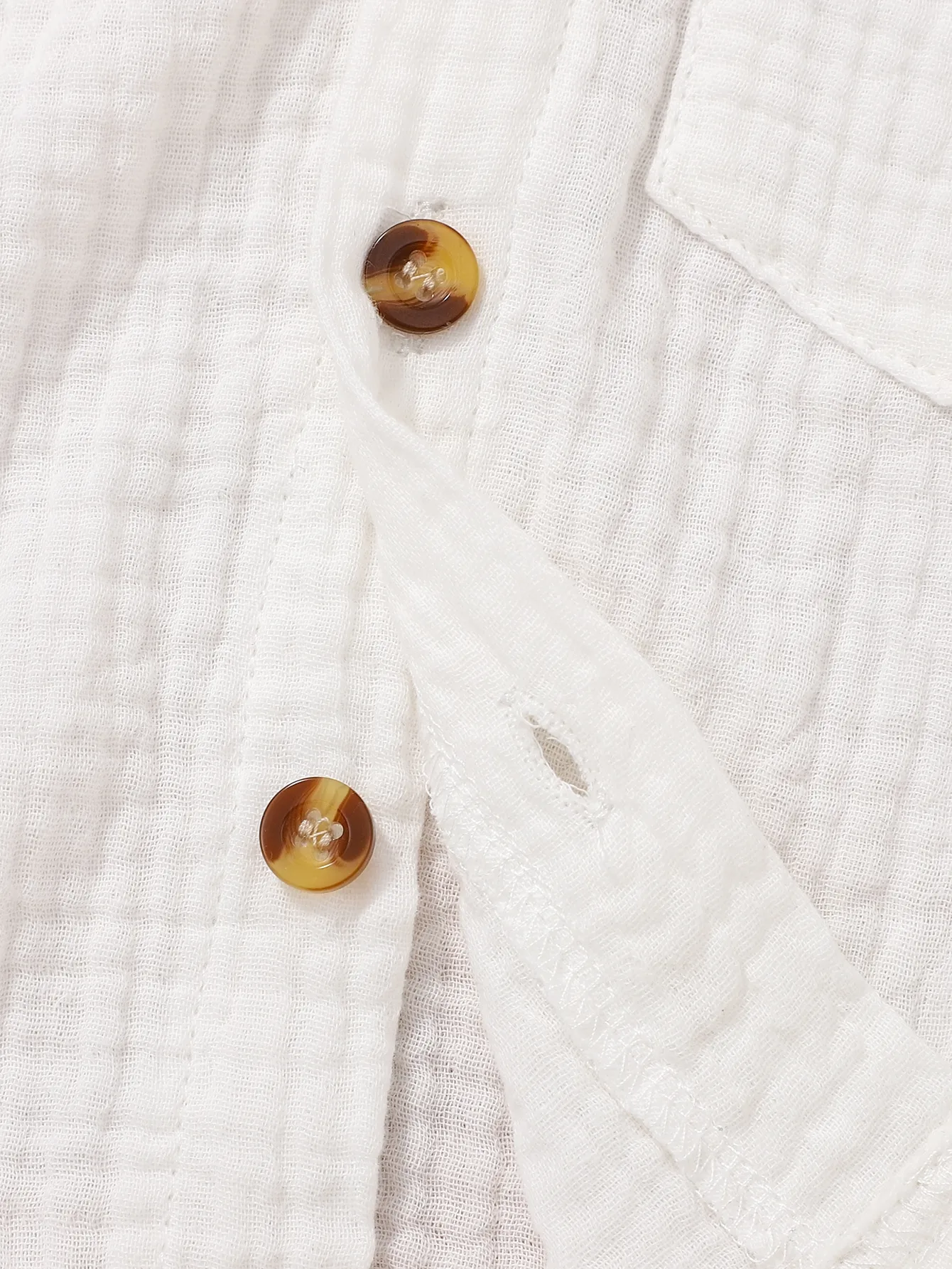 Pantalones cortos de algodón blanco para niños – Solapa de verano - imagen 3