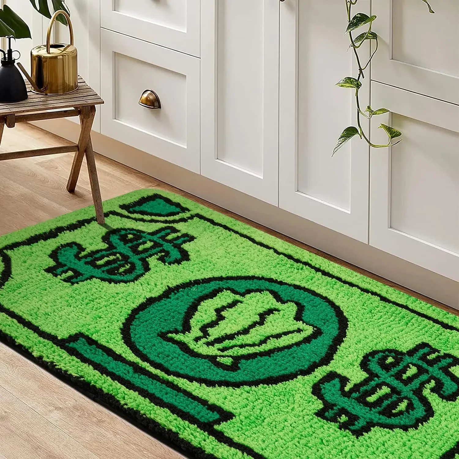 Alfombra decorativa con estampado de billetes
