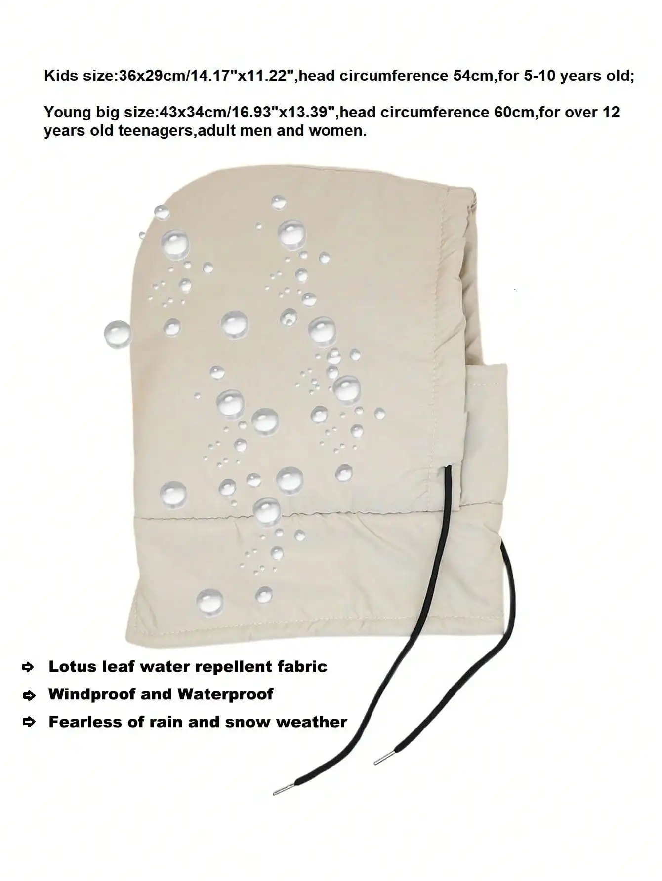 Gorro impermeable infantil con diseño cálido y protector