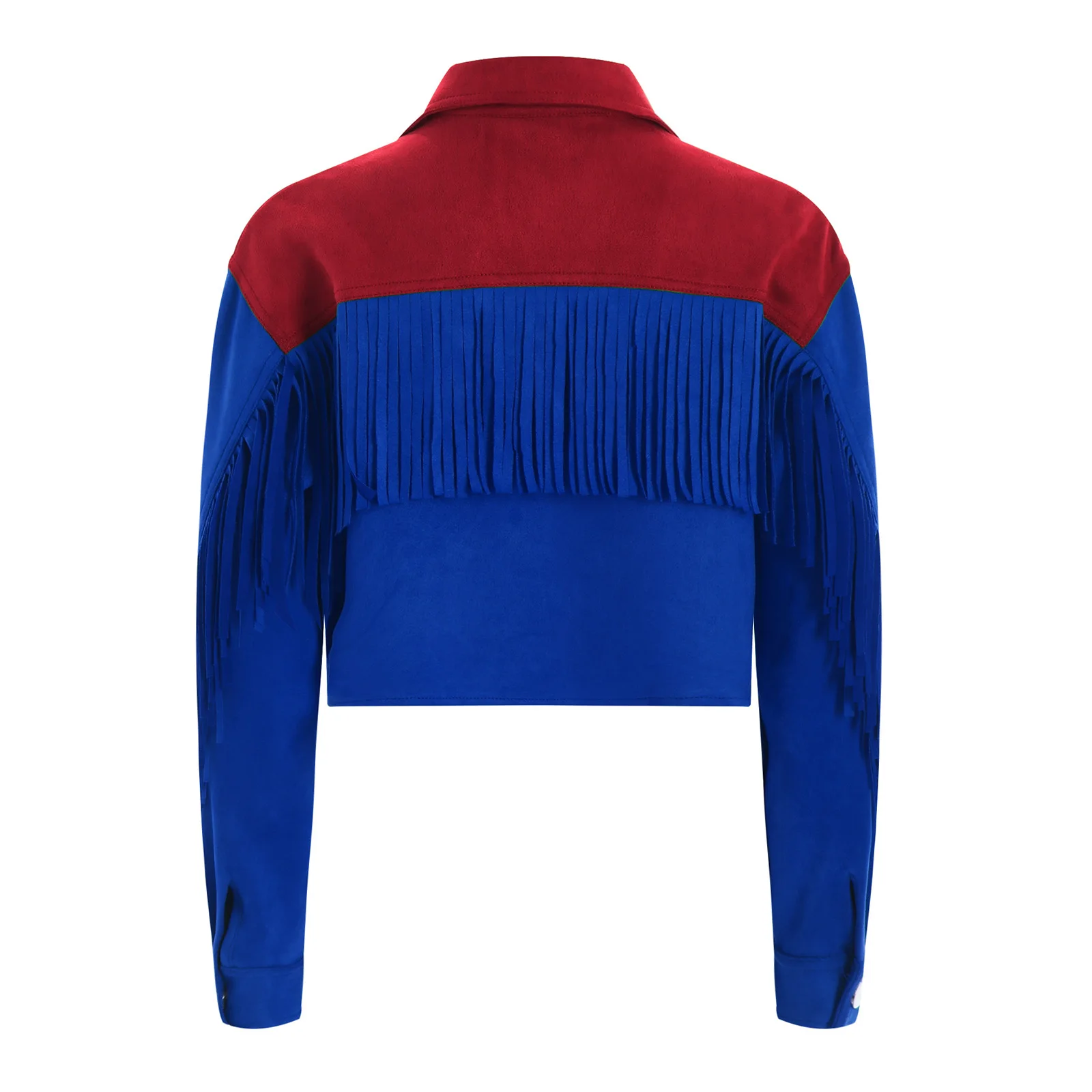 Chaqueta vintage de gamuza sintética con borlas para niña - imagen 4