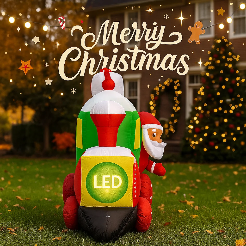 Tren de Navidad inflable con luces LED para decoración exterior - imagen 3