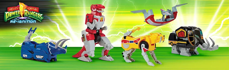Figura de Acción Mighty Morphin Dino Rangers Megazord articulada