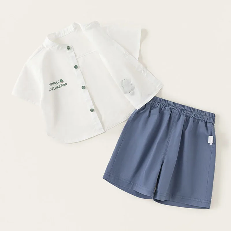 Conjunto verano bebé coreano: camiseta y short de algodón - imagen 2