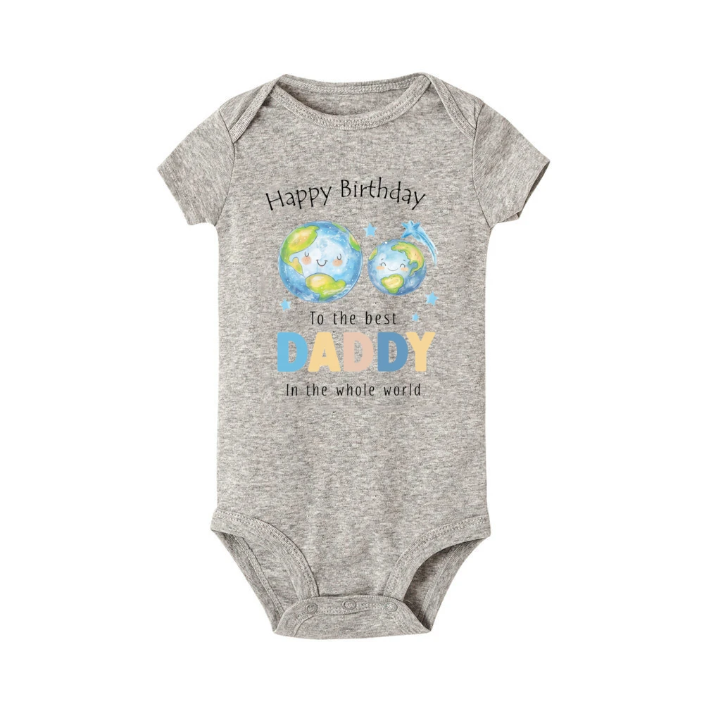 Mameluco de bebé feliz cumpleaños papá – Estampado festivo - imagen 5