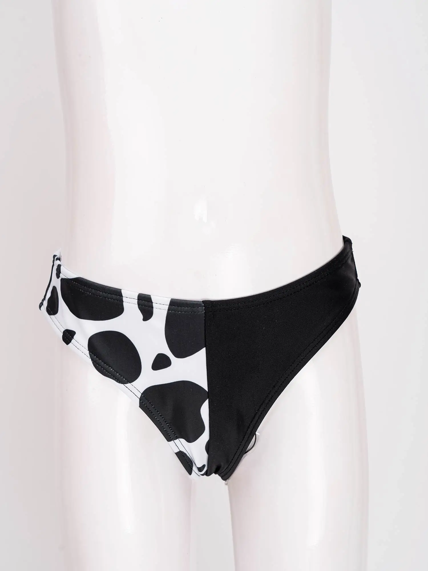 Bikini de niña estampado vaca sin mangas con relleno y short de baño - imagen 2