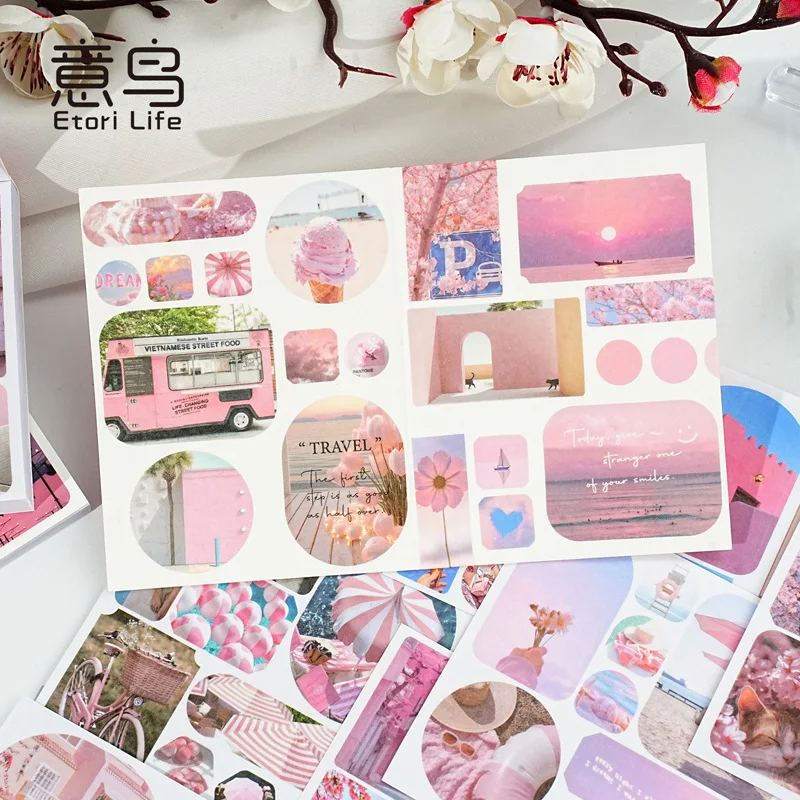 Libro de pegatinas Crossroads con ilustraciones estilo óleo para álbum