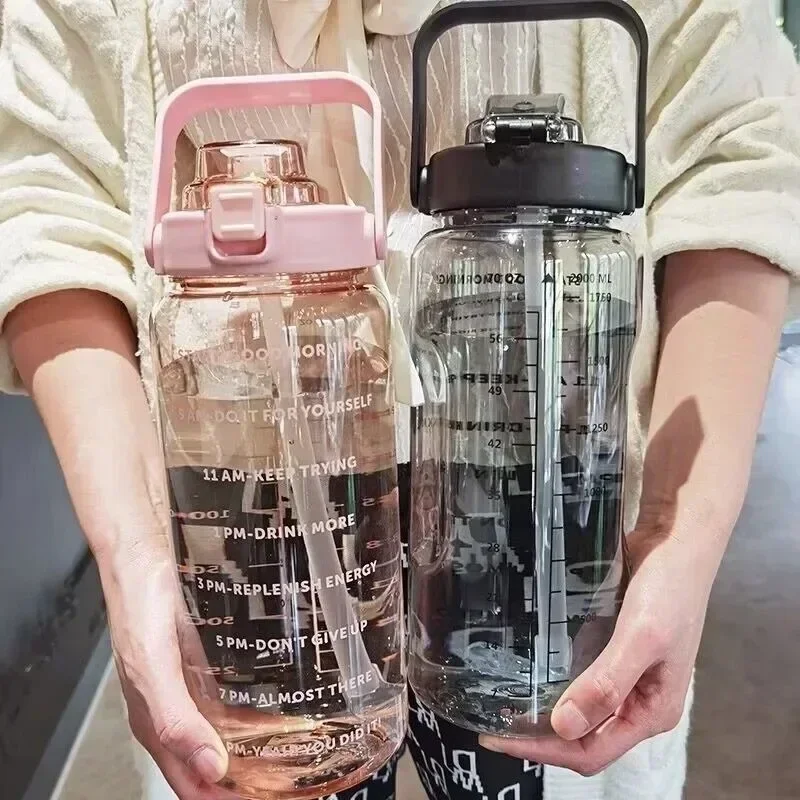 Botella de agua infantil portátil con pajita y gran capacidad - imagen 2