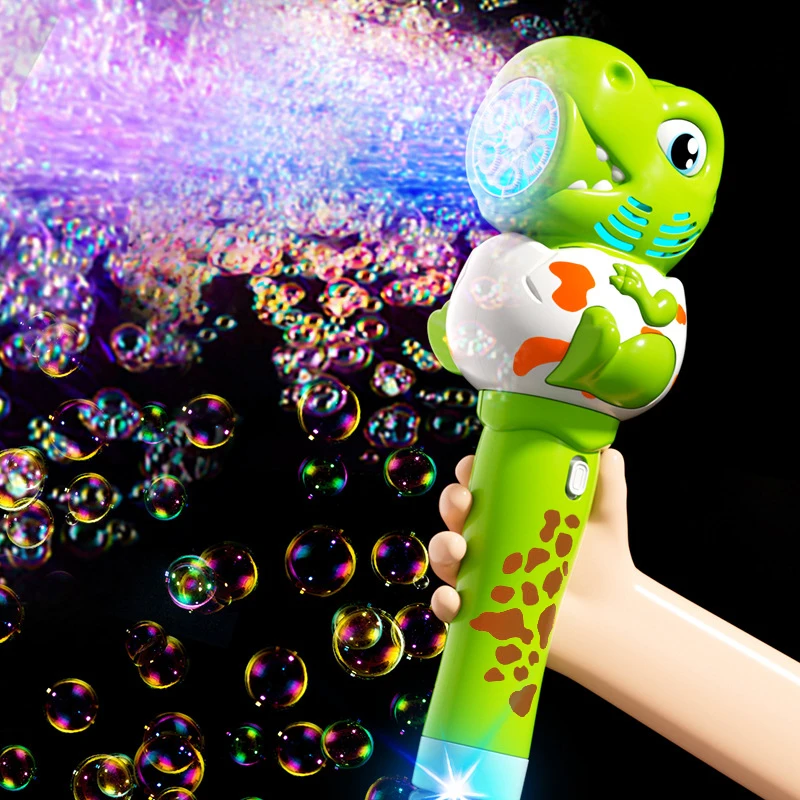 Máquina de burbujas de dinosaurio eléctrica portátil para niños - imagen 3