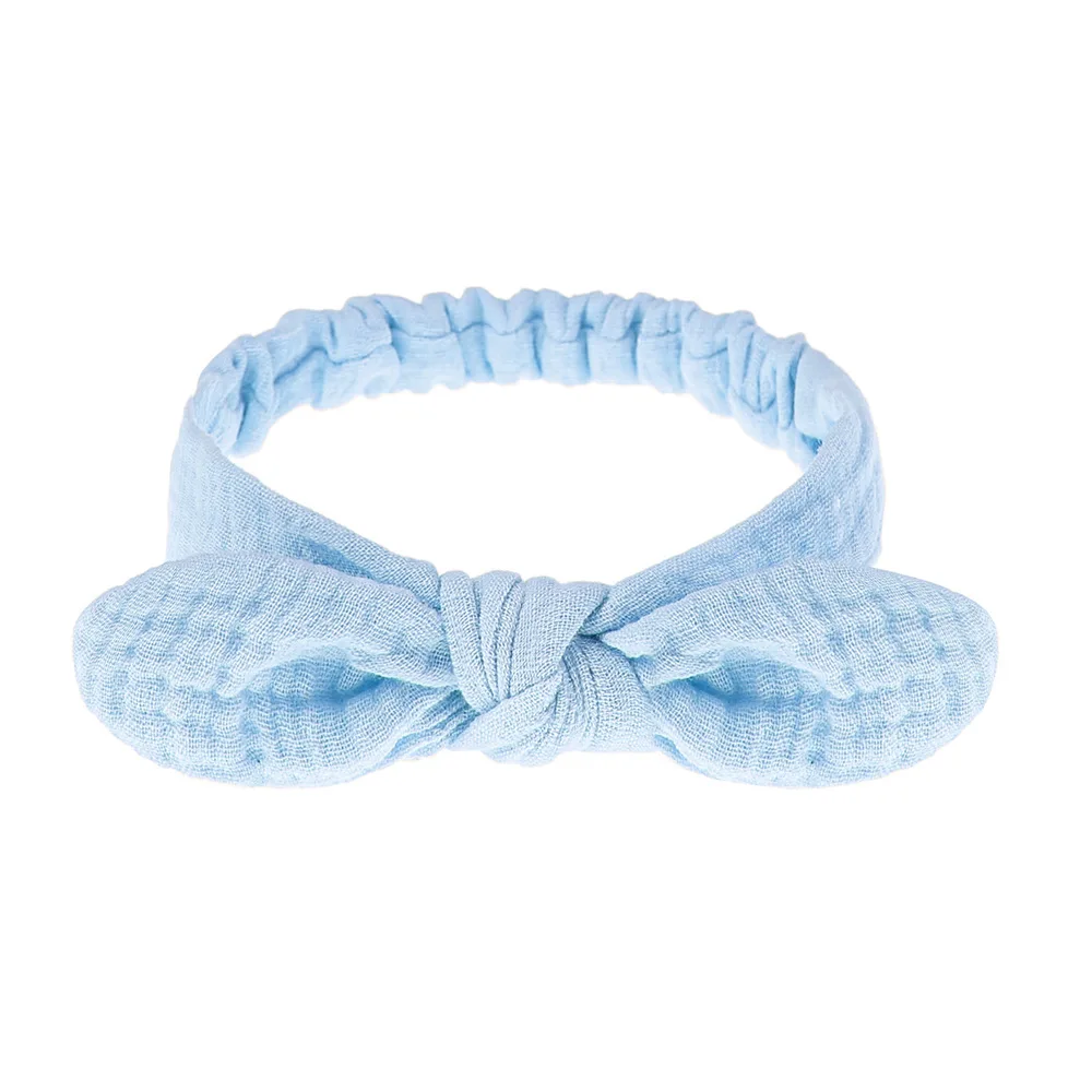 Diadema bebé orejas de conejo elástica de gasa algodón - imagen 4