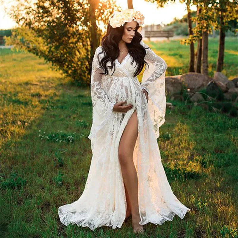 Vestido premamá bohemio para sesión de fotos embarazo - imagen 3