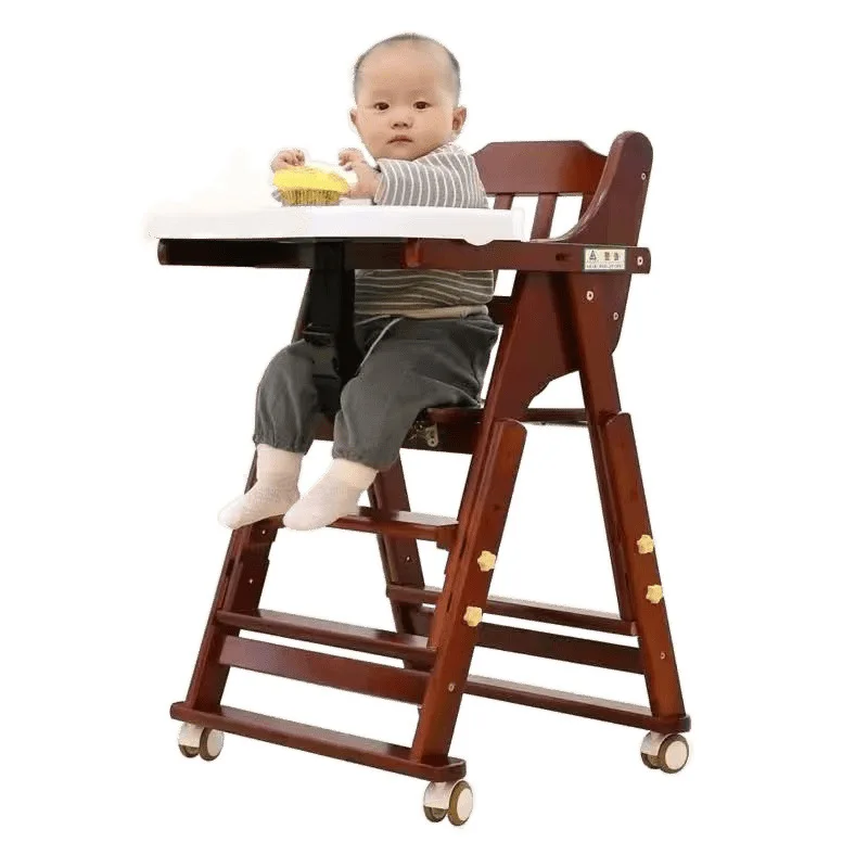 Silla de comedor infantil plegable en madera maciza para casa