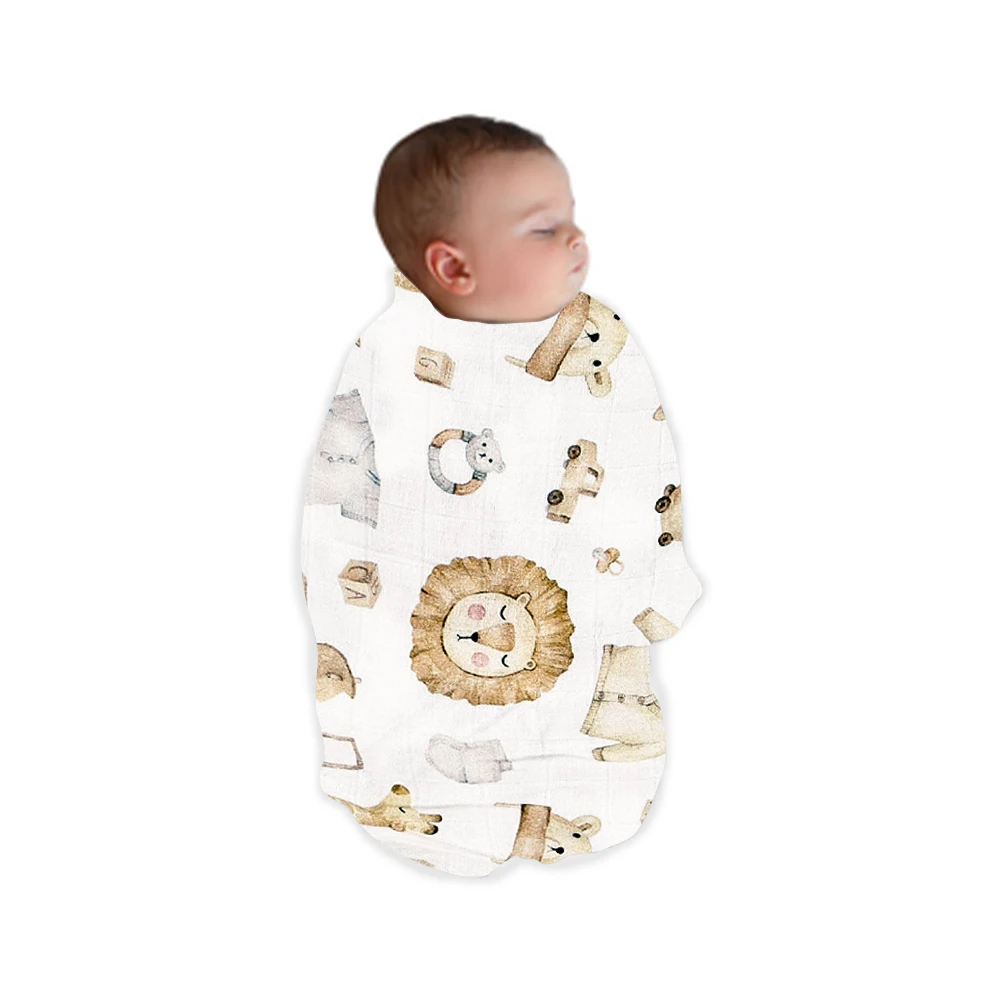 Elinfant manta de muselina de algodón y bambú estampada suave - imagen 3