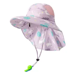 Sombrero de sol transpirable con ala ancha y protección UV infantil