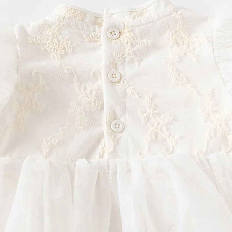 Vestido Cheongsam verano para niña - Blanco de malla, estilo princesa - imagen 2