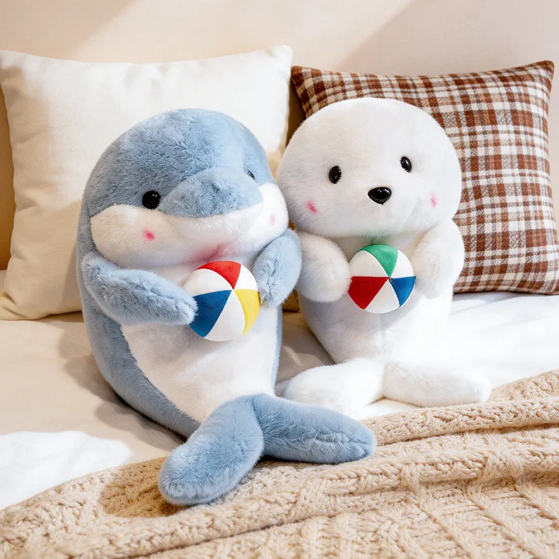 Almohada de peluche foca blanca súper suave infantil