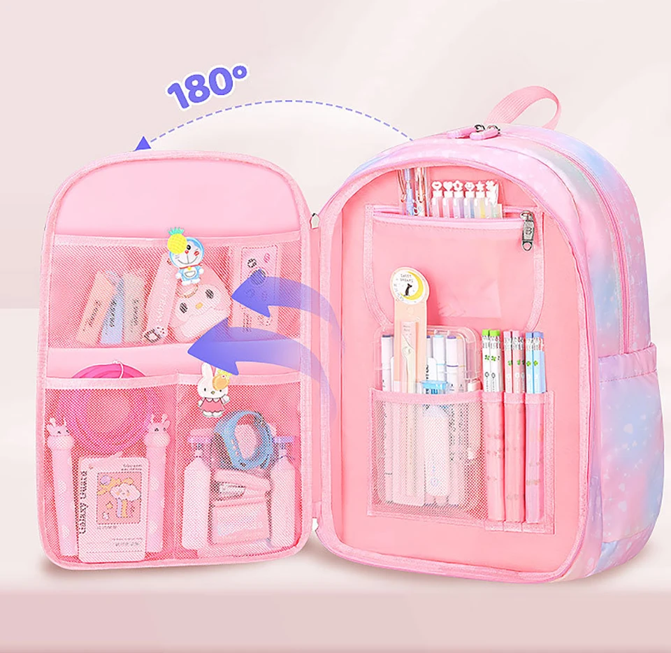Compartimentos internos mochila unicornio con división científica