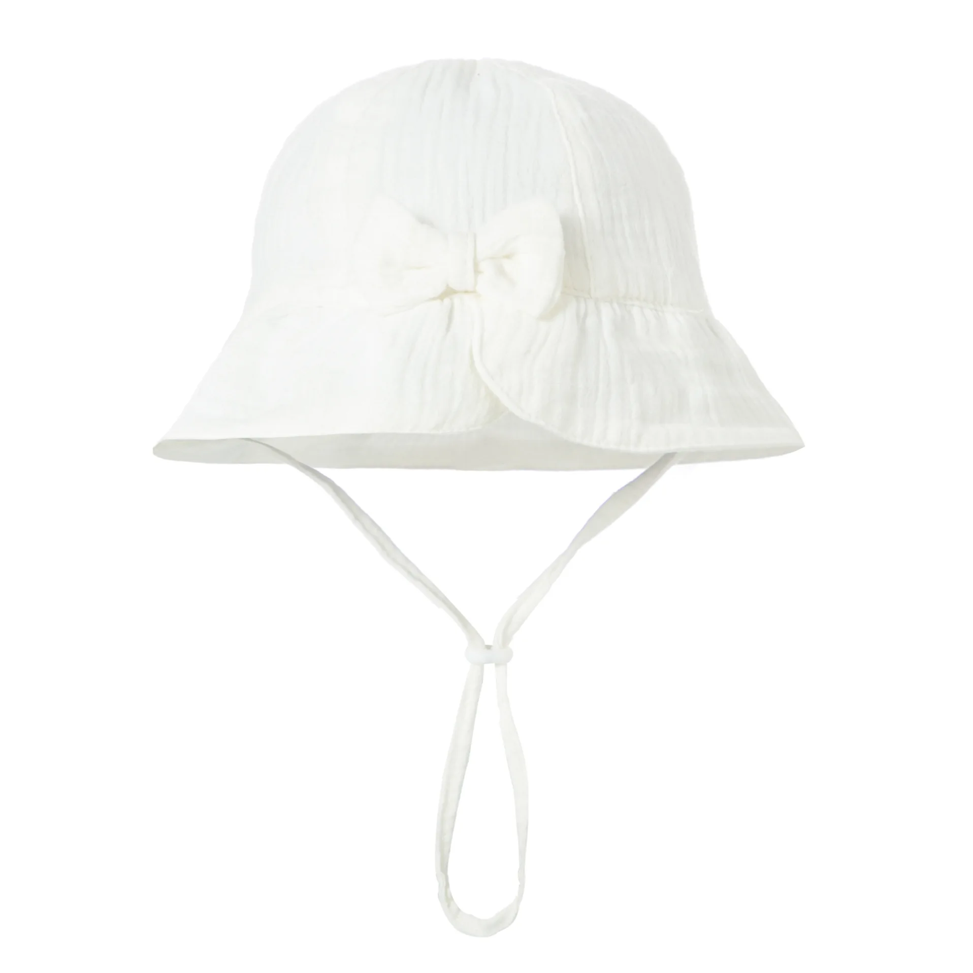 Sombrero cubo de algodón para bebé con lazo y protección solar - imagen 2