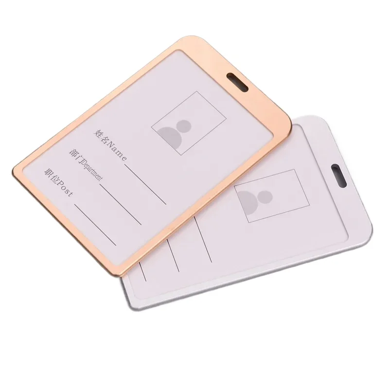 Porta carnet de identificación metálico para oficina con funda protectora - imagen 2