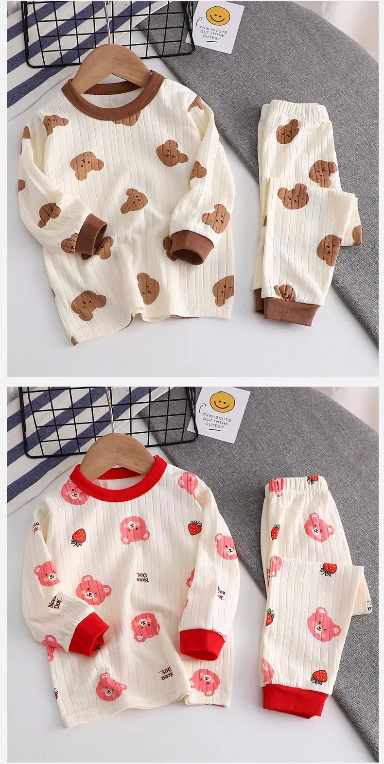 Detalle de estampado y diseño del conjunto de pijama