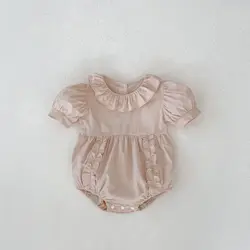 Milangel Mono veraniego de algodón con volantes para niña