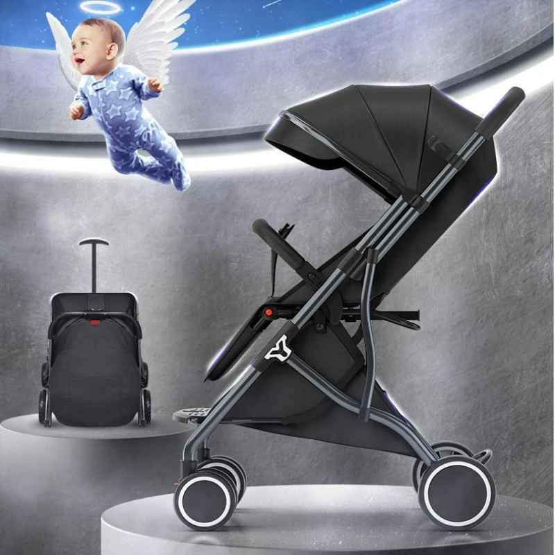 Cochecito de bebé ligero y plegable con asiento reclinable – práctico - imagen 3