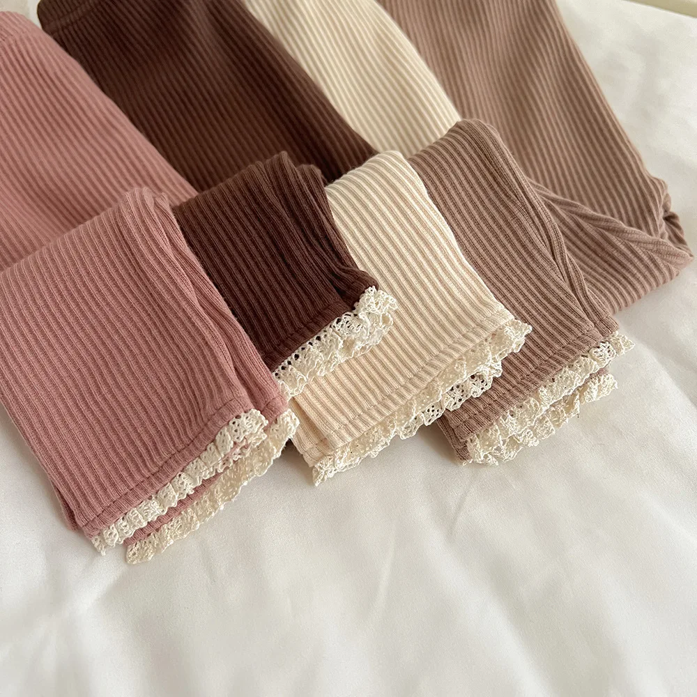 Milangel Leggings encaje elástico - Algodón suave para bebé - imagen 3