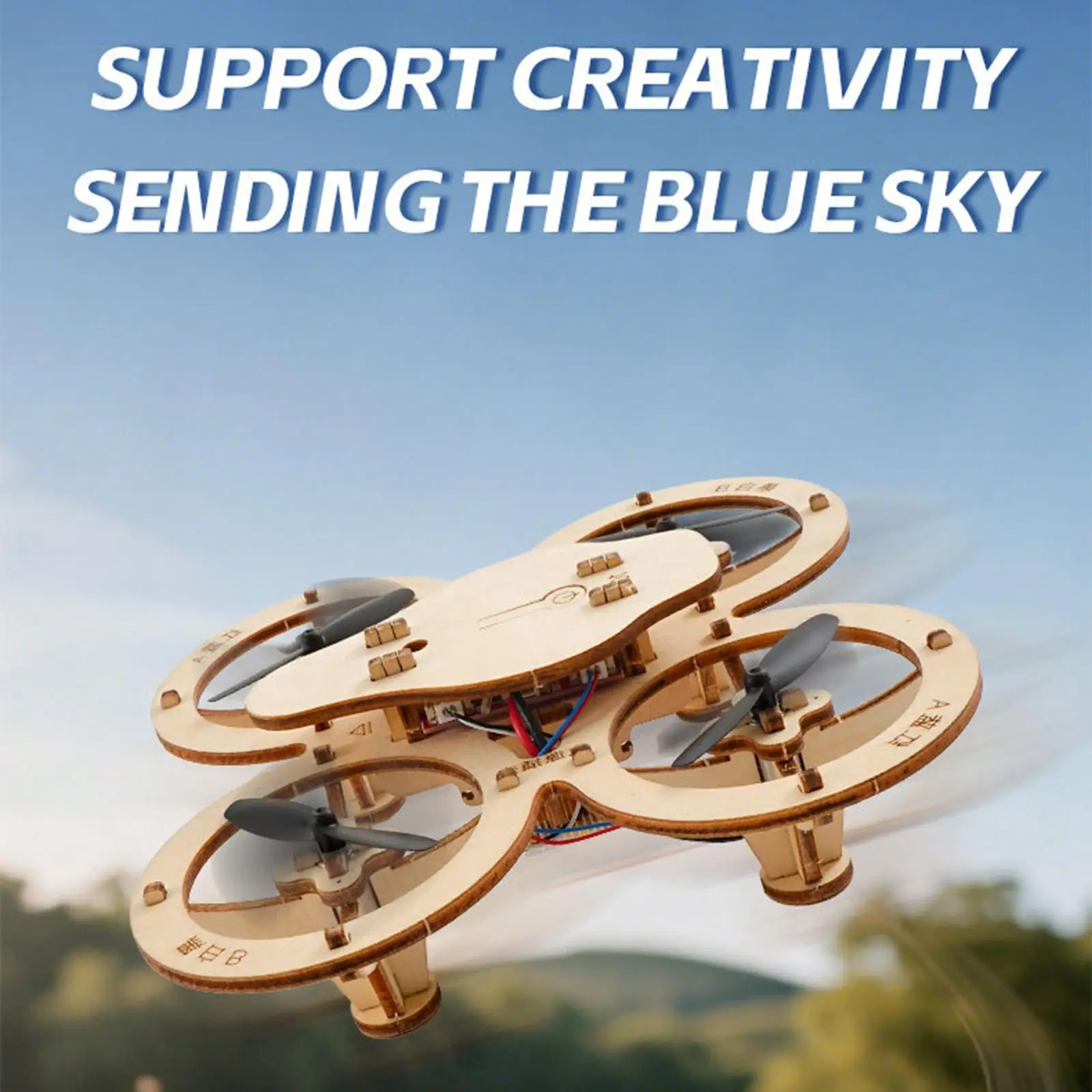 Avión RC de madera para montar educativo, rompecabezas 3D - imagen 4