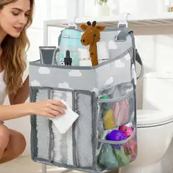 Colgador para pañales impermeable ajustable multibolsillo guardería