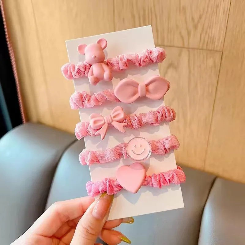 Gomas para el pelo infantiles sin dañar, estilo dulce para niñas