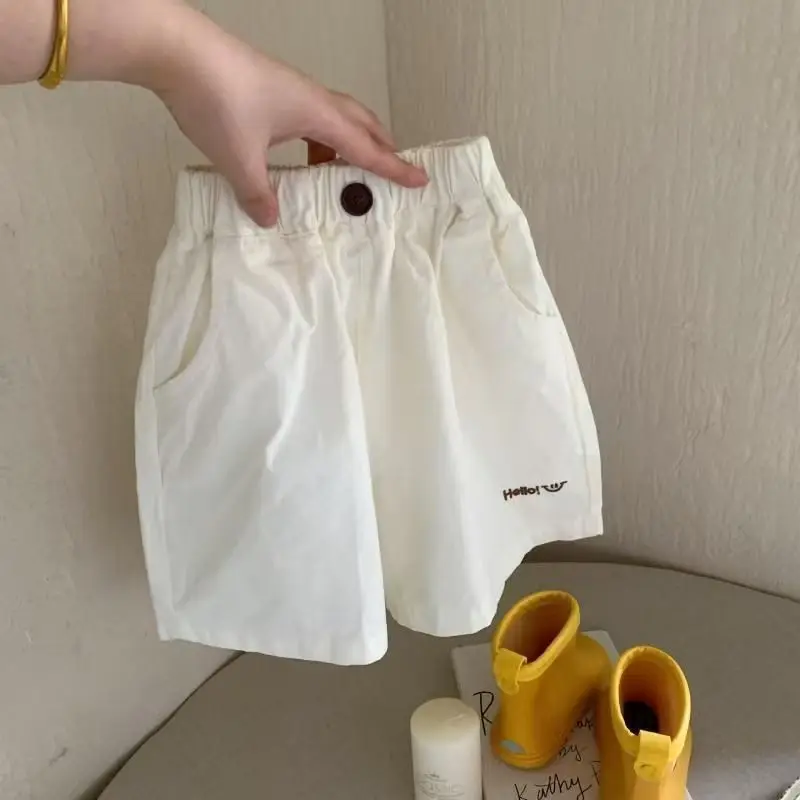 Pantalones cortos de verano unicolor ligeros para niñas y niños