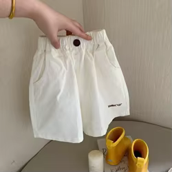 Pantalones cortos de verano unicolor ligeros para niñas y niños