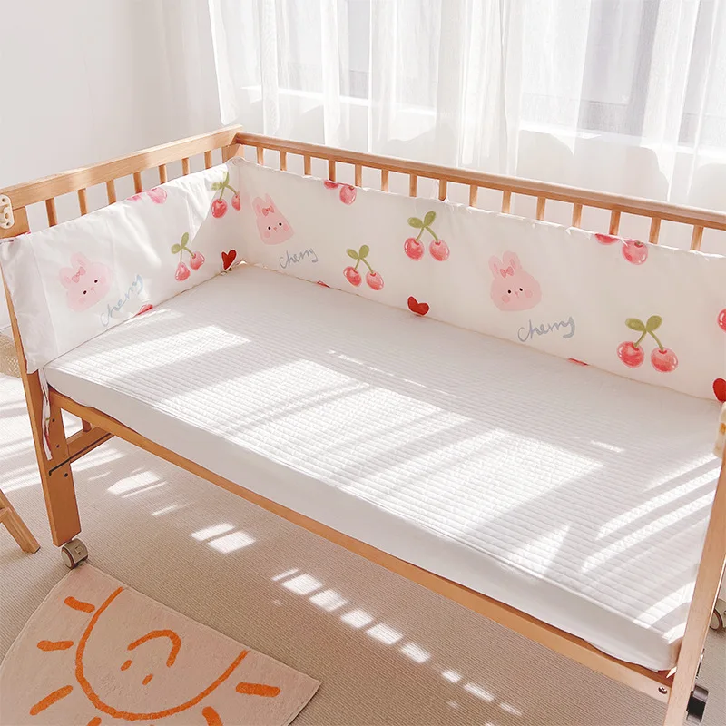 Parachoques de cuna de algodón suave – 180 cm con cremallera desmontable - imagen 4