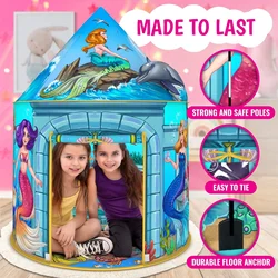 Casa de juegos infantil tipo tienda princesa y sirena bajo el mar