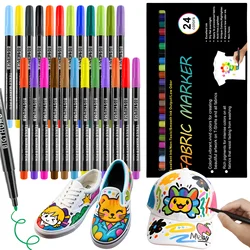 Rotuladores de tela 24 colores – Impermeables y lavables