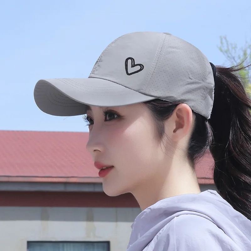 Gorra béisbol secado rápido con cola de caballo para niñas - imagen 2