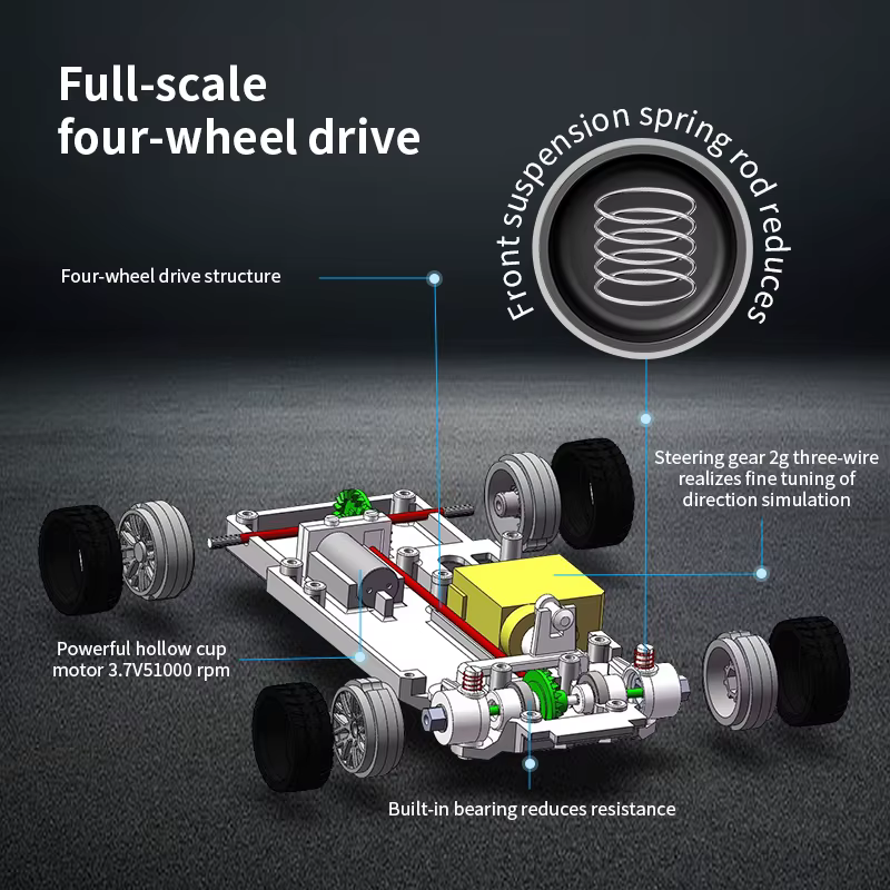 Coche teledirigido drift de carreras tracción total para niños - imagen 5