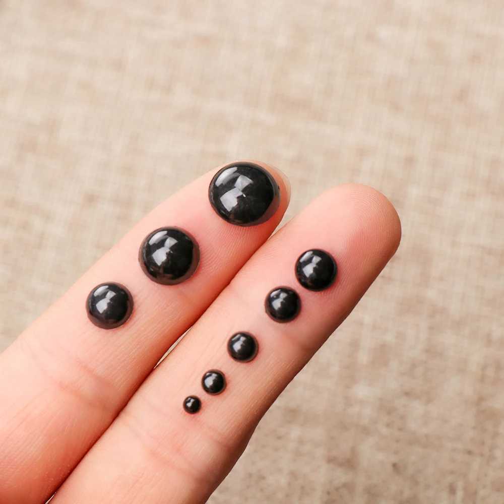 Ojos redondos negros para peluches – plástico 3-12 mm - imagen 4