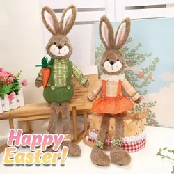 Adorno de Pascua de peluche conejo de patas largas