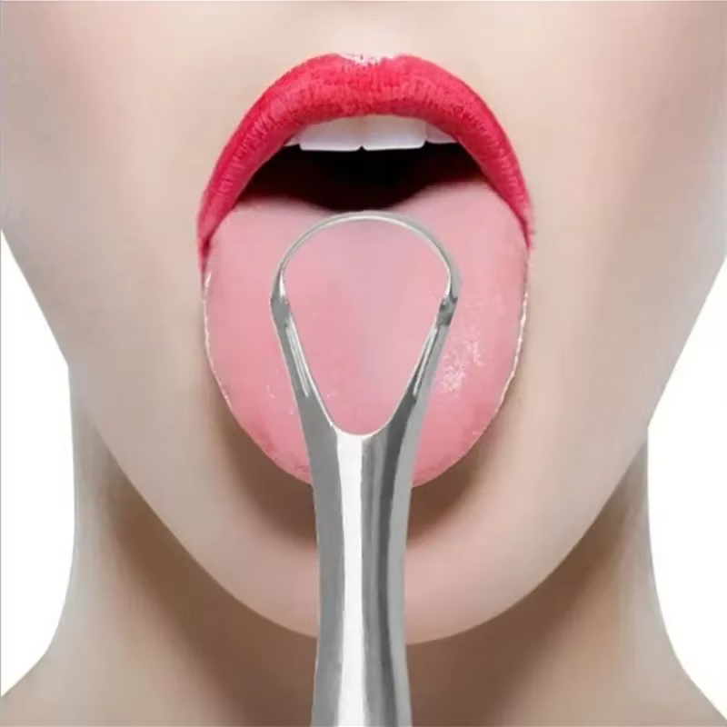 Limpiador de lengua de acero inoxidable para halito fresco - imagen 5