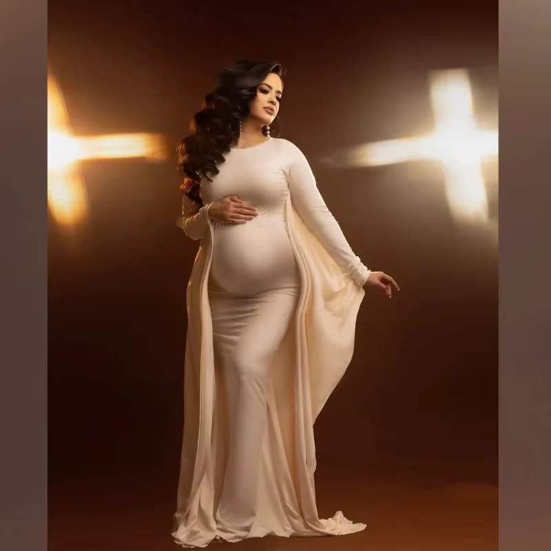 Vestido de maternidad elástico tipo bata para fotografía - imagen 3